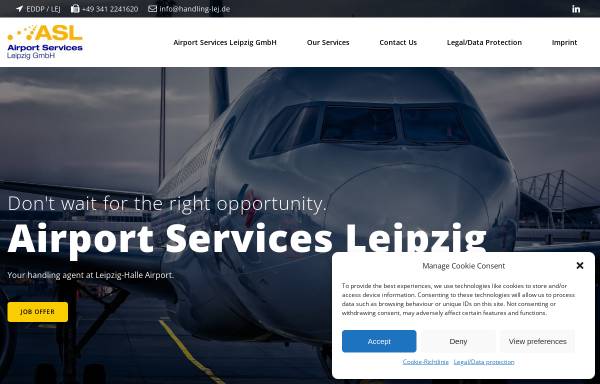 Vorschau von handling-lej.de, Lufthansa Airport Services Leipzig GmbH