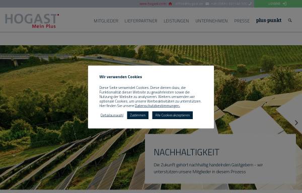 Vorschau von www.hogast.de, Hogast Bayern Einkaufsgenossenschaft für das Hotel- und Gaststaettengewerbe mbH