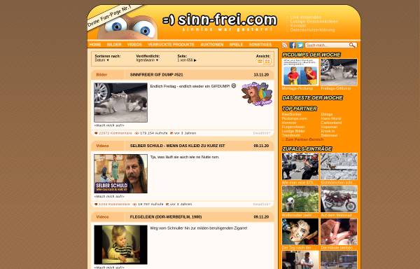 Vorschau von www.sinn-frei.com, Sinn-Frei.com - Sinnlos war gestern!