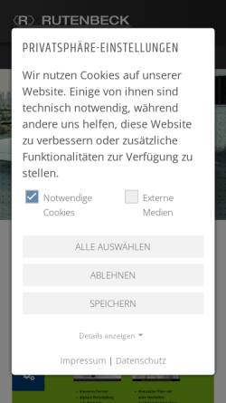 Vorschau der mobilen Webseite www.rutenbeck.de, Rutenbeck Fernmeldetechnik