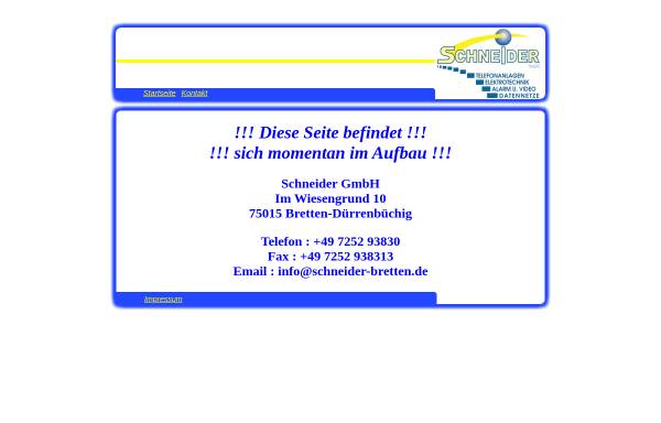 Vorschau von www.schneider-bretten.de, Schneider GmbH