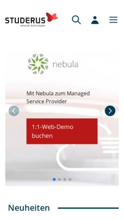 Vorschau der mobilen Webseite www.studerus.ch, Studerus Telecom AG
