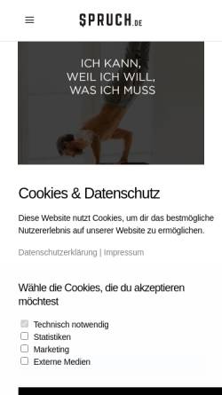 Vorschau der mobilen Webseite www.spruch.de, Spruch.de