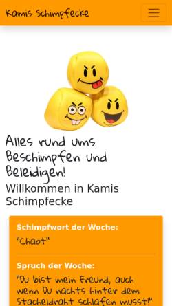 Vorschau der mobilen Webseite www.schimpfen.de, Kamis Schimpfecke