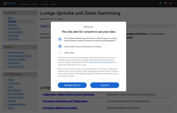 Vorschau von www.andinet.de, Sprüchesammlung von Andi