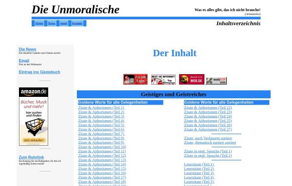 Vorschau von www.unmoralische.de, Die Unmoralische