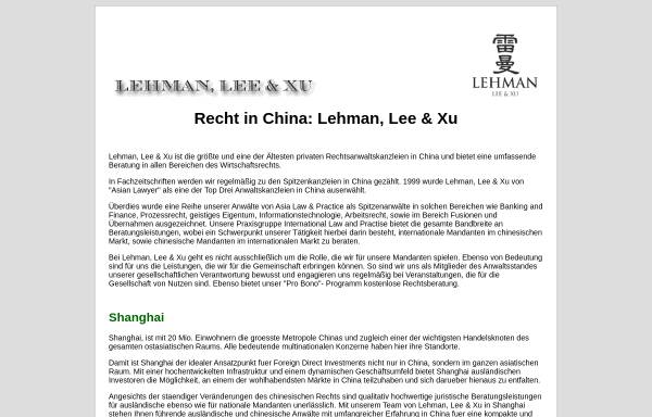 Lehman, Lee & Xu - Anwaltskanzlei für Chinesisches Recht