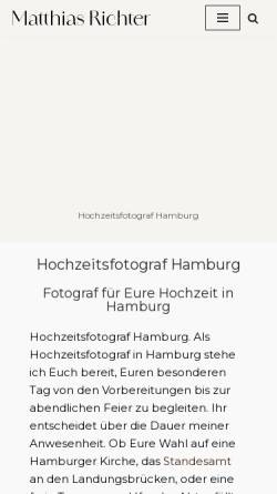 Vorschau der mobilen Webseite www.hochzeitsfotograf-matthias-richter.de, Richter, Matthias