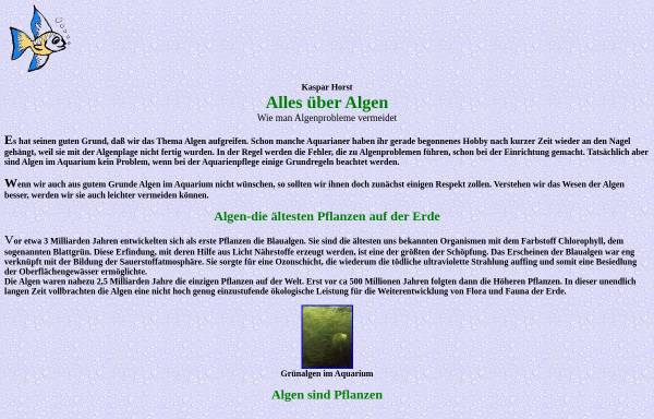 Vorschau von www.aquaristik.de, Alles über Algen