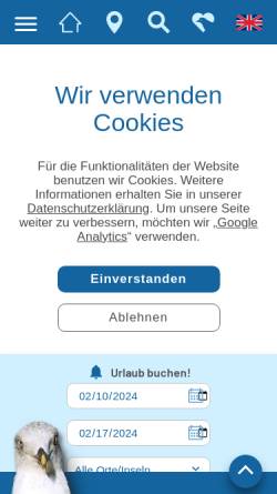 Vorschau der mobilen Webseite www.ostsee.de, Ostsee.de Info GmbH