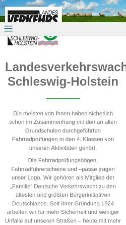 Vorschau der mobilen Webseite www.lvw-sh.de, Landesverkehrswacht Schleswig-Holstein e.V.