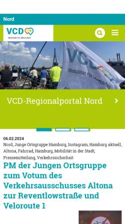 Vorschau der mobilen Webseite www.vcd.org, VCD - Schleswig-Holstein