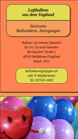 Vorschau der mobilen Webseite www.ballon-boutique-plauen.de, Ballon-Boutique Schneider