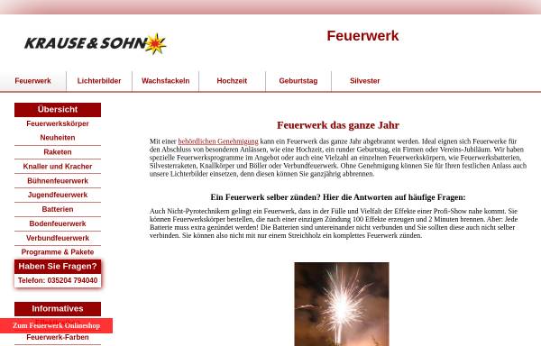 Vorschau von www.feuerwerk.info, Krause & Sohn GmbH