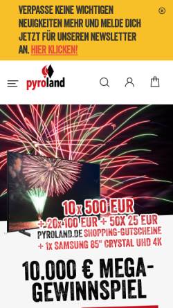 Vorschau der mobilen Webseite www.pyroland.de, Bothmer Pyrotechnik GmbH