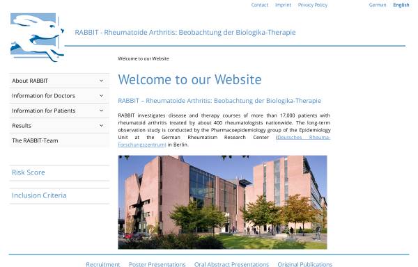 Vorschau von biologika-register.de, R A B B I T - Rheumatoide Arthritis