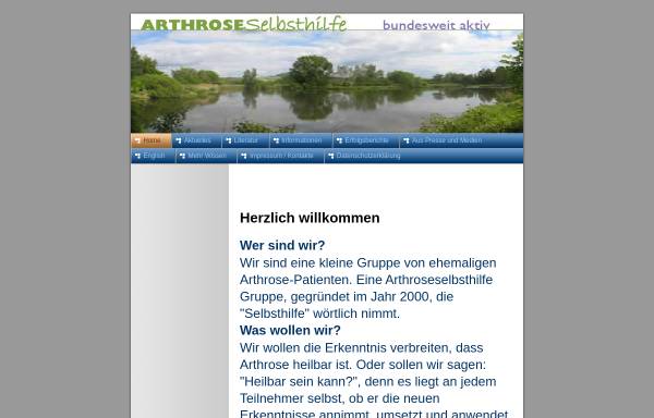 Vorschau von www.arthroseselbsthilfe.de, Arthroseselbsthilfe