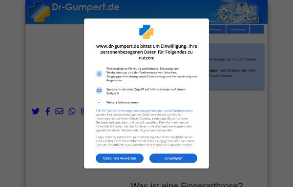 Vorschau von www.dr-gumpert.de, Dr. Gumpert: Fingerarthrose