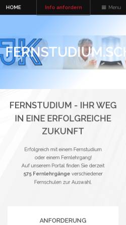 Vorschau der mobilen Webseite www.fernlehrgang.org, Fernlehrgang.org, Informatikbüro Kühnlein