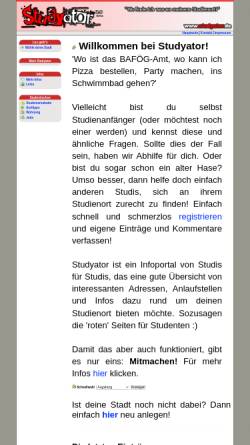 Vorschau der mobilen Webseite www.studyator.de, Studyator
