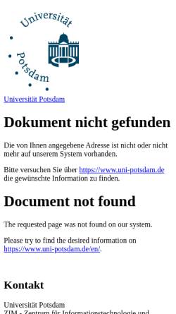 Vorschau der mobilen Webseite www.uni-potsdam.de, Portal - Potsdamer Universitätszeitung