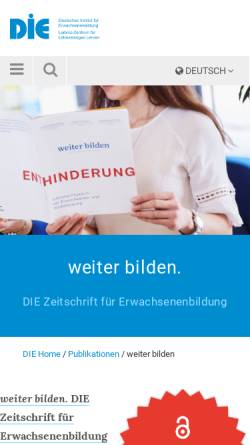 Vorschau der mobilen Webseite www.die-bonn.de, Zeitschrift für Erwachsenenbildung