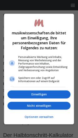 Vorschau der mobilen Webseite www.musikwissenschaften.de, Gehörbildung online