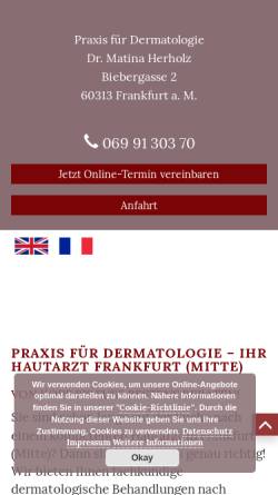 Vorschau der mobilen Webseite www.hautarzt-in-frankfurt.de, Dr. Martina Herholz