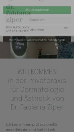 Vorschau der mobilen Webseite www.hautarzt-ziper.de, Dr. Fabiana Ziper