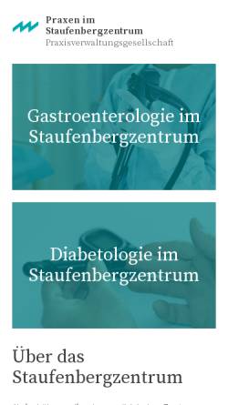 Vorschau der mobilen Webseite staufenbergzentrum.de, Ärzte im Staufenbergzentrum
