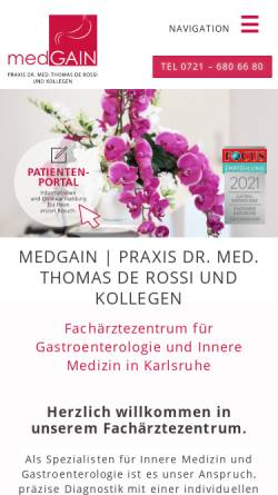 Vorschau der mobilen Webseite www.derossi.de, Arztpraxis Dr. med. Axel de Rossi