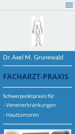 Vorschau der mobilen Webseite www.veneninfo.de, Praxis Dr. Axel M. Grunewald