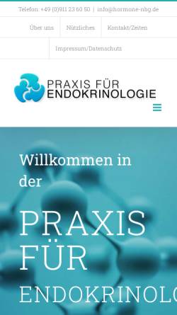 Vorschau der mobilen Webseite www.hormone-nbg.de, Praxis für Endokrinologie