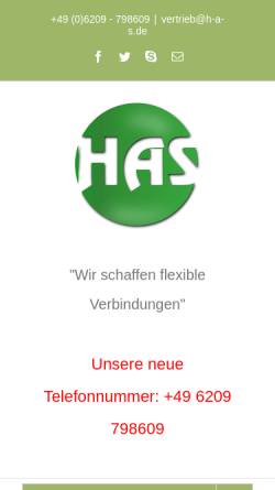 Vorschau der mobilen Webseite www.h-a-s.de, H.A.S. Vertriebs GmbH