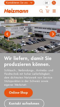 Vorschau der mobilen Webseite www.heizmann.ch, Heizmann AG