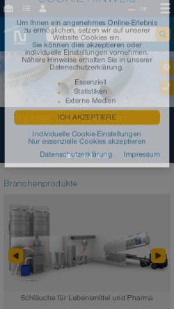 Vorschau der mobilen Webseite www.norres.com, Norres Schlauchtechnik GmbH & Co. KG