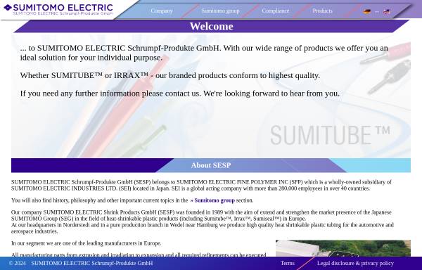 Vorschau von www.sesp.de, Sumitomo Electric Schrumpf-Produkte GmbH