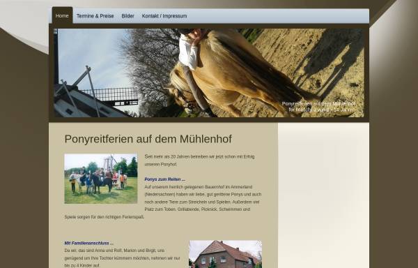 Vorschau von www.ponyreitferien.de, Mühlenhof