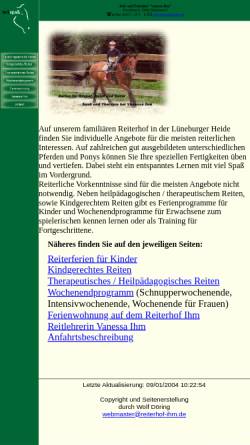 Vorschau der mobilen Webseite www.reiterhof-ihm.de, Reit- und Ferienhof Vanessa Ihm