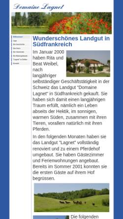 Vorschau der mobilen Webseite www.lagnet.ch, Domaine Lagnet