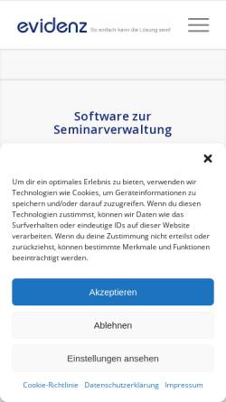 Vorschau der mobilen Webseite www.evidenz.de, Evidenz GmbH