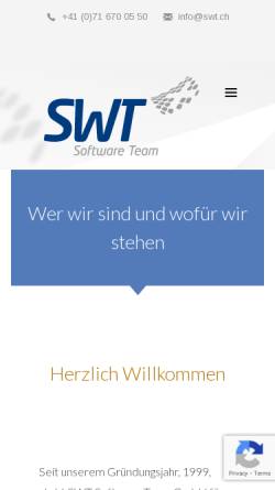 Vorschau der mobilen Webseite swt.ch, SWT Software Team GmbH