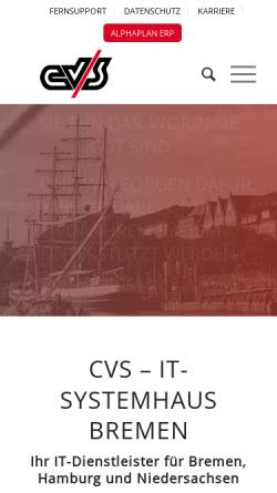 Vorschau der mobilen Webseite cvs.de, CVS Ingenieurgesellschaft mbH