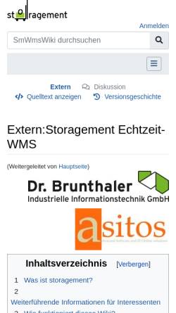 Vorschau der mobilen Webseite www.storagement.de, Dr. Brunthaler Industrielle Informationstechnik GmbH