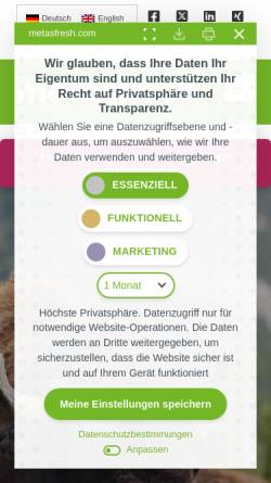 Vorschau der mobilen Webseite www.metas.de, Metas Consult GmbH