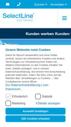 Vorschau der mobilen Webseite www.selectline.de, SelectLine GmbH