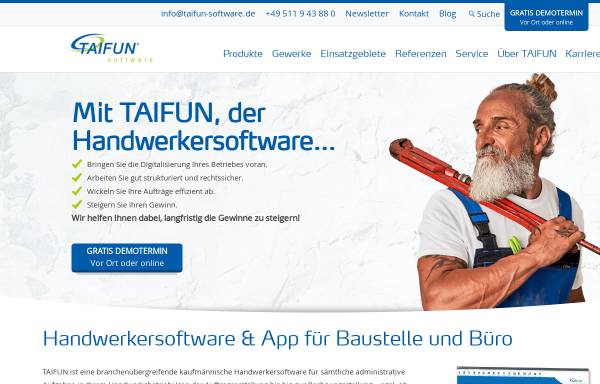 Vorschau von www.taifun-software.de, Taifun Software AG