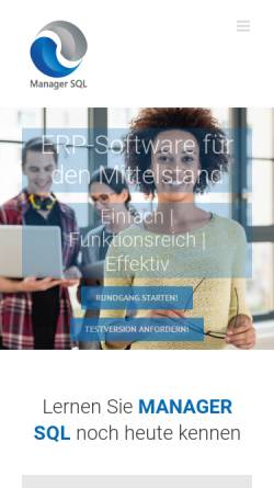 Vorschau der mobilen Webseite manager-sql.de, Wippermann Software GmbH