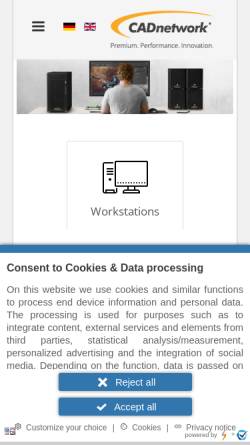 Vorschau der mobilen Webseite www.cadnetwork.de, CAD-Network e.K., Enrico Reil