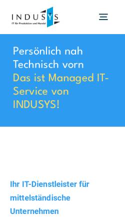 Vorschau der mobilen Webseite www.indusys.de, Indusys GmbH